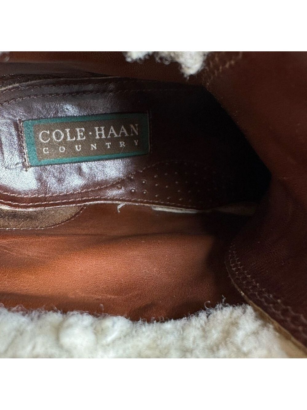 Cole Haan Country Chunky Suede Boots Womens 7.5 Tan Brown Lace Up Heeled Booties - Picture 11 of 12